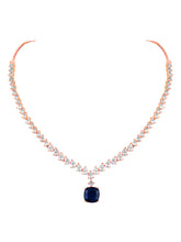 Royal Radiance Blue Stone & CZ Necklace