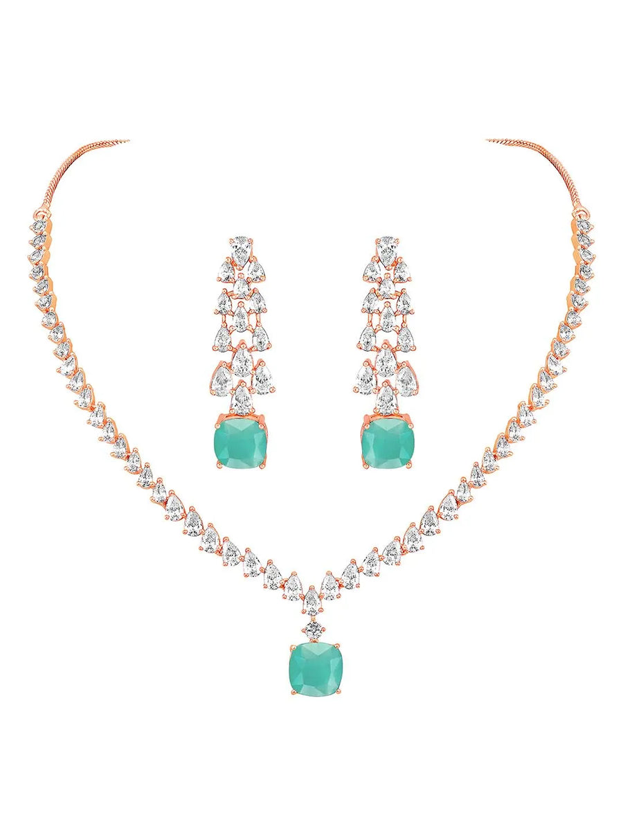 Stone & CZ Necklace – Elegant Sparkle & Style | Peora