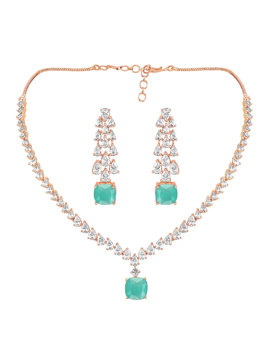Stone & CZ Necklace – Elegant Sparkle & Style | Peora