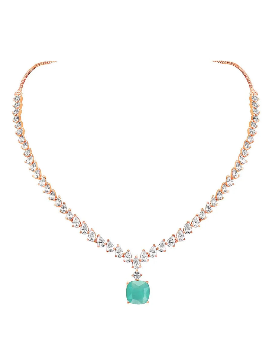 Stone & CZ Necklace – Elegant Sparkle & Style | Peora