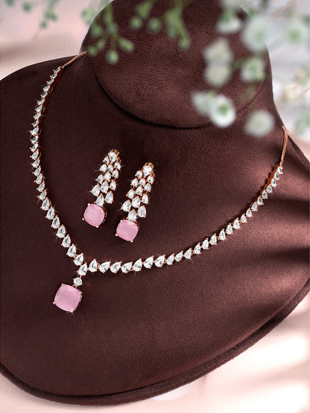 Pretty in Pink CZ Necklace Set