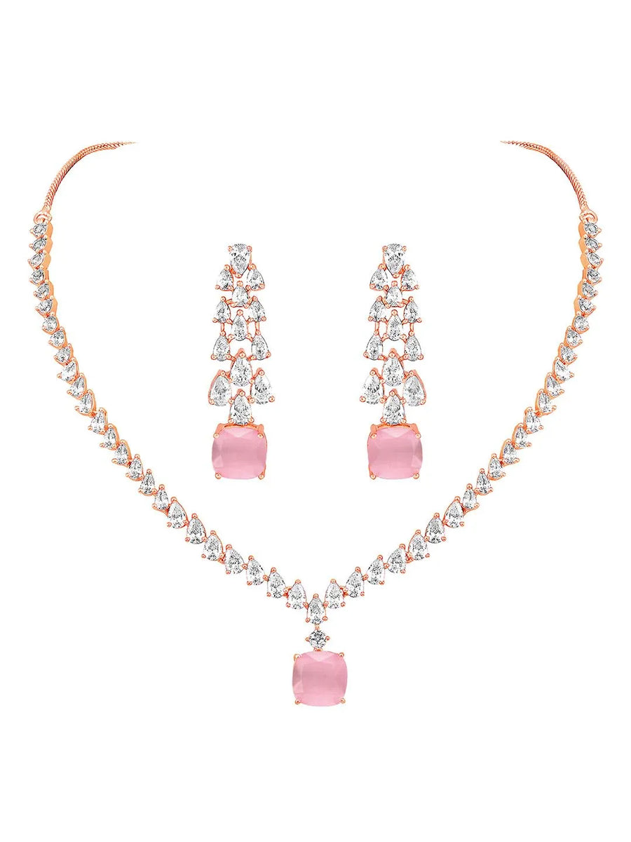 Stone & CZ Necklace – Sparkling Elegance & Style | Peora

