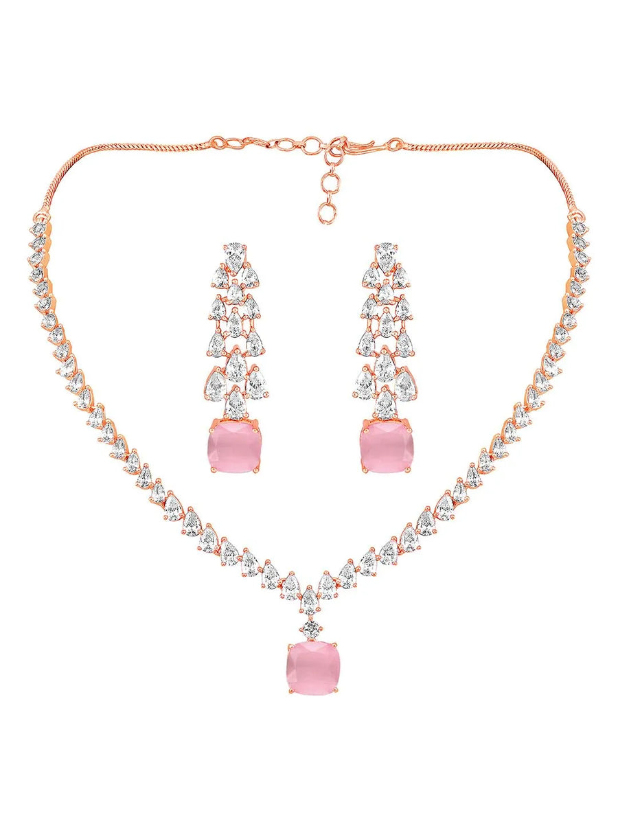 Stone & CZ Necklace – Sparkling Elegance & Style | Peora

