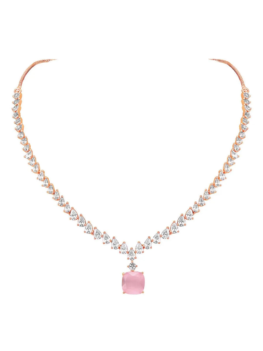 Stone & CZ Necklace – Sparkling Elegance & Style | Peora

