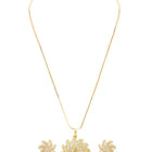 CZ & Crystal Floral Pendant Chain Set