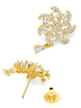 CZ & Crystal Floral Pendant Chain Set