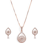 Tear of Grace CZ Pendant & Stud Set - Rose Gold