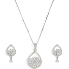 Tear of Grace CZ Pendant & Stud Set - Silver