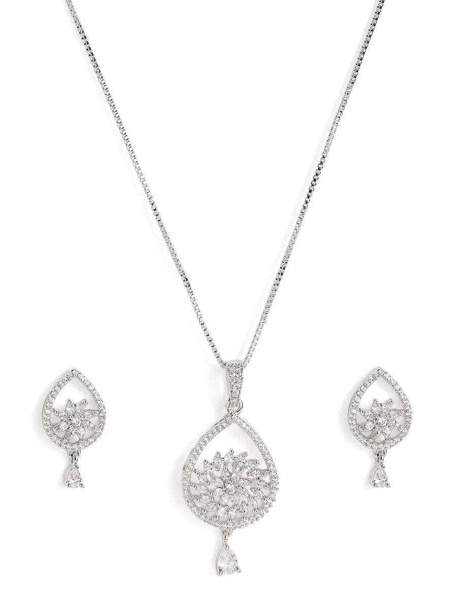 Tear of Grace CZ Pendant & Stud Set