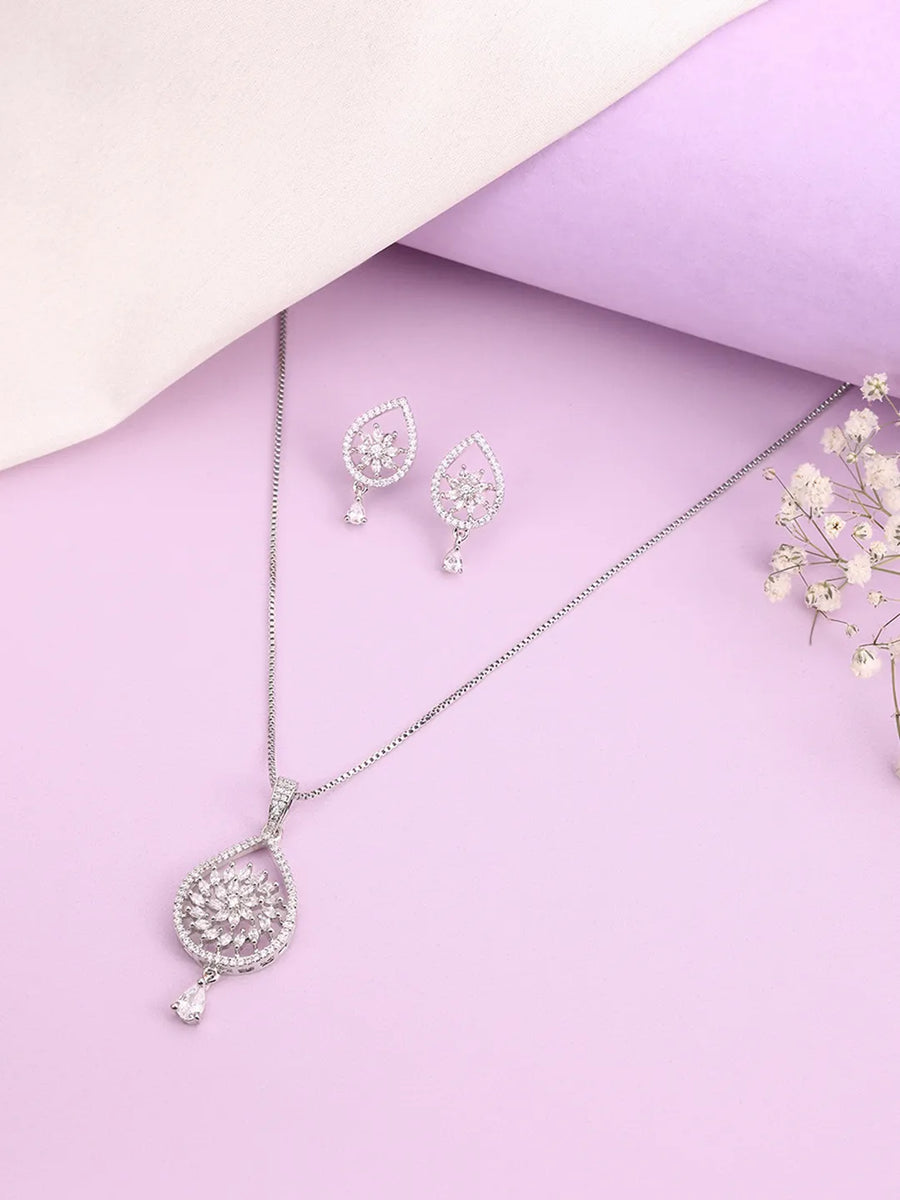 Tear of Grace CZ Pendant & Stud Set