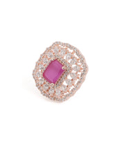 Glamorous Faux Ruby Halo Pendant Set