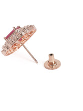 Glamorous Faux Ruby Halo Pendant Set