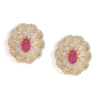 Petal Crystal Pendant & Stud Set - Rani Pink