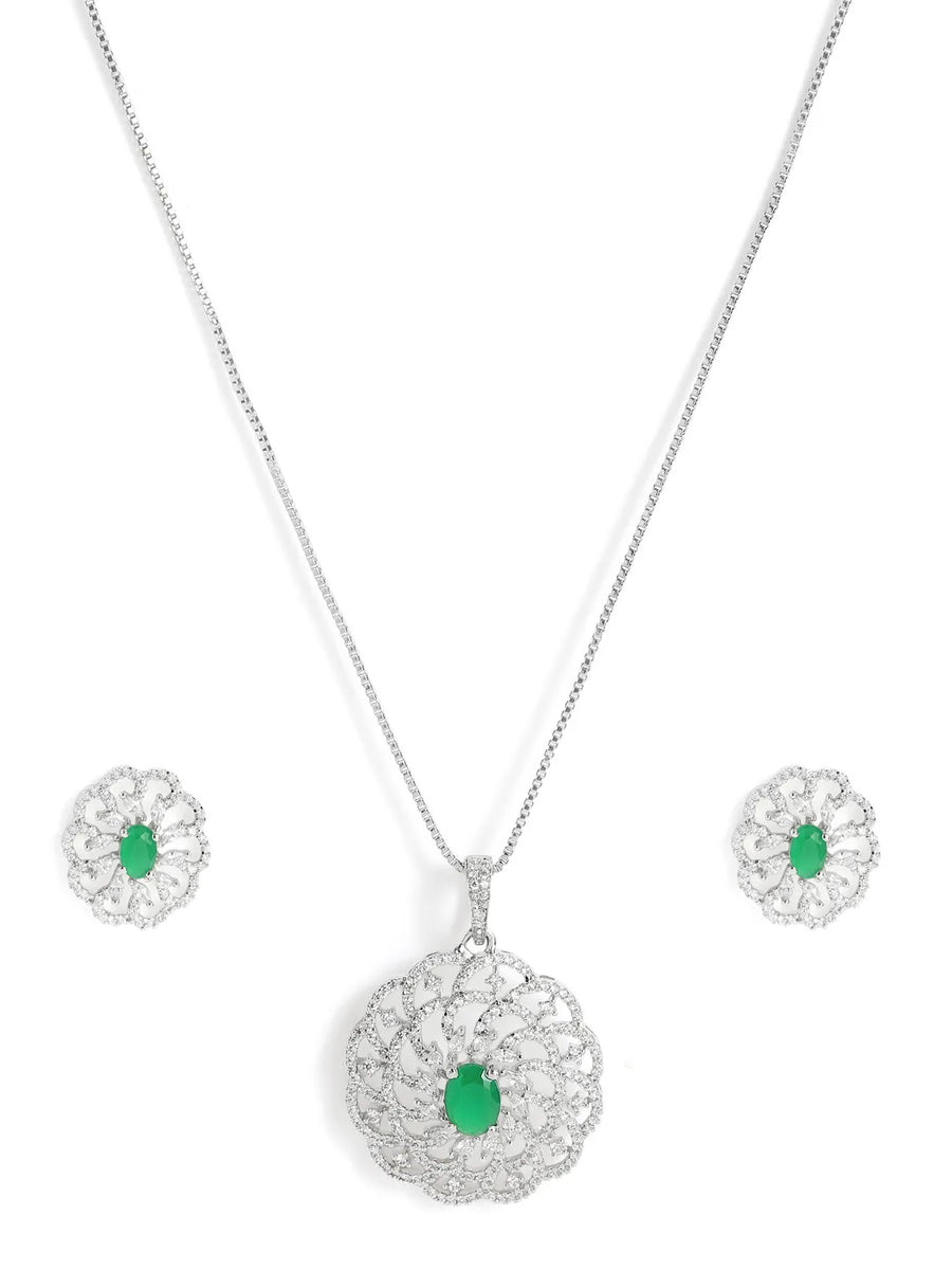 Petal Crystal Pendant & Stud Set