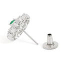 Petal Crystal Pendant & Stud Set - Silver Green