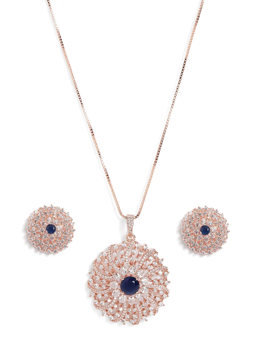 Floral Whirl CZ & Sapphire Jewelry