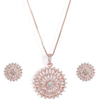 Celestial Glow Faux CZ Pendant Set - Rose Gold