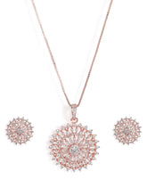 Celestial Glow Faux CZ Pendant Set - Rose Gold
