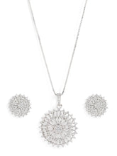 Celestial Glow Faux CZ Pendant Set - Silver