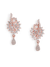 Sparkling Leaf CZ Pendant Set