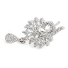 Sparkling Leaf CZ Pendant Set - Silver