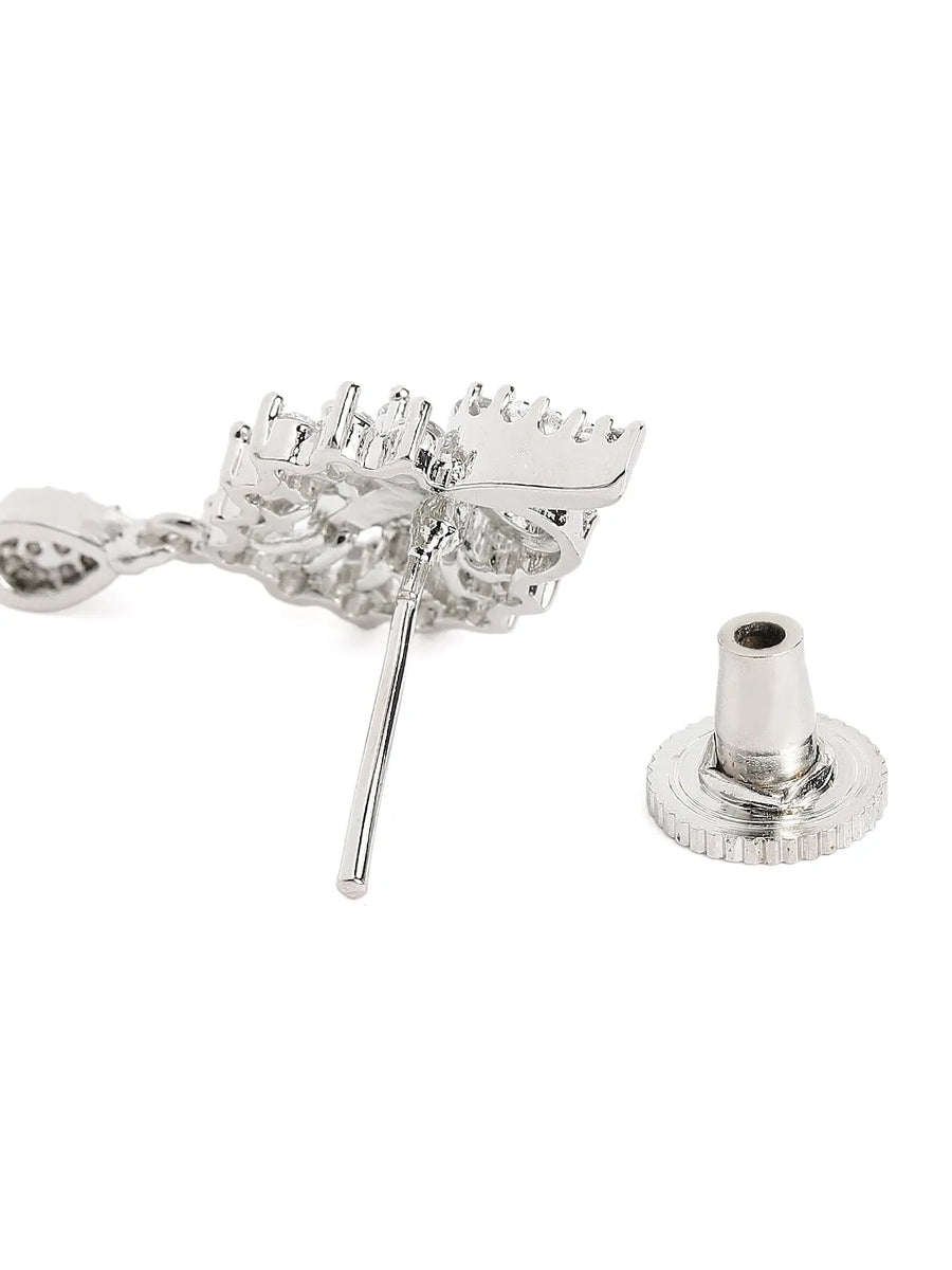 Sparkling Leaf CZ Pendant Set