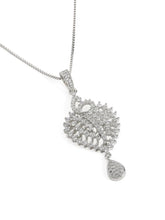 Sparkling Leaf CZ Pendant Set