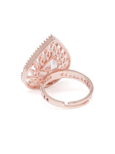 Teardrop CZ Solitaire Statement Ring