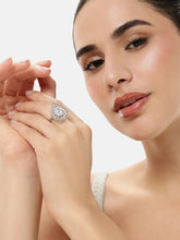 Teardrop CZ Solitaire Statement Ring