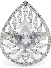 Teardrop CZ Solitaire Statement Ring