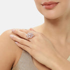 Bloom Inspired CZ Adjustable Finger Ring