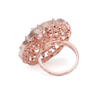 Signature Halo Accent Adjustable Ring - Rose Gold - White