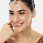 Traditional Crystal Drop Maangtikka - Gold - Red