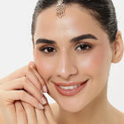 Traditional Crystal Drop Maangtikka - Gold - White