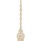 Traditional Crystal Drop Maangtikka - Gold - White