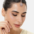 Classic Round CZ Maangtikka Design - Rose Gold