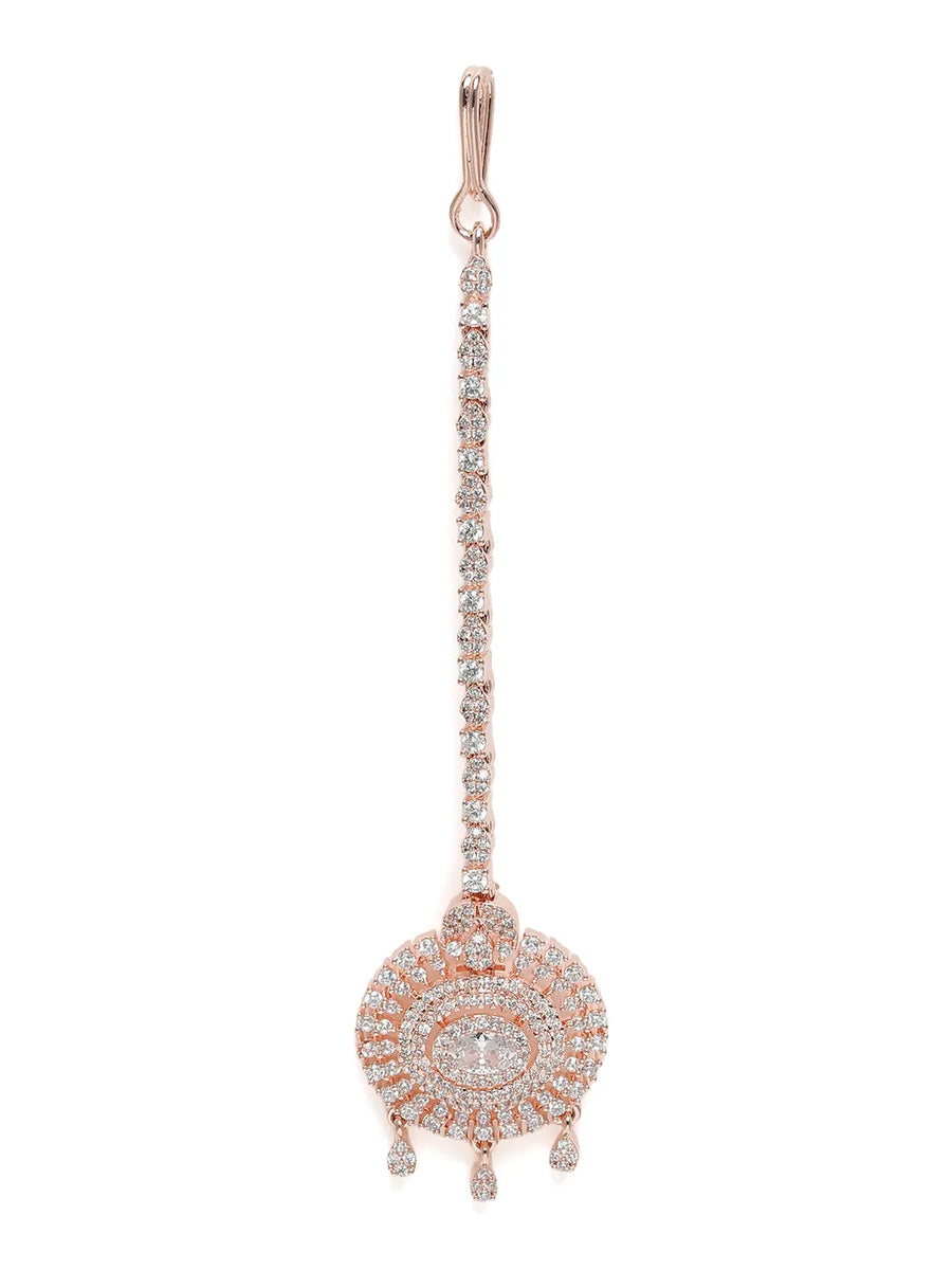 Classic Round CZ Maangtikka Design