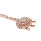 Classic Round CZ Maangtikka Design - Rose Gold