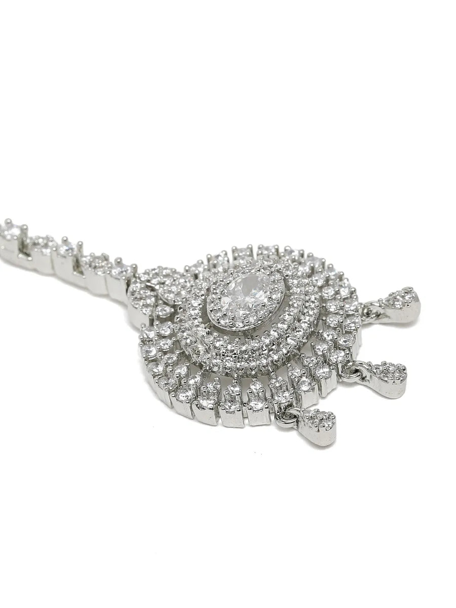 Classic Round CZ Maangtikka Design