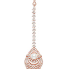 Vintage CZ Pearl Accent Maangtikka - Rose Gold