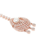 Vintage CZ Pearl Accent Maangtikka - Rose Gold