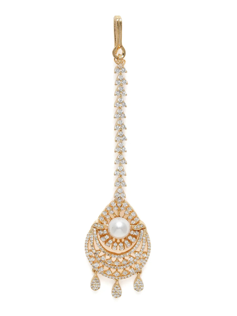 Vintage CZ Pearl Accent Maangtikka