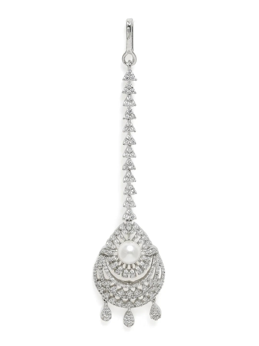 Vintage CZ Pearl Accent Maangtikka