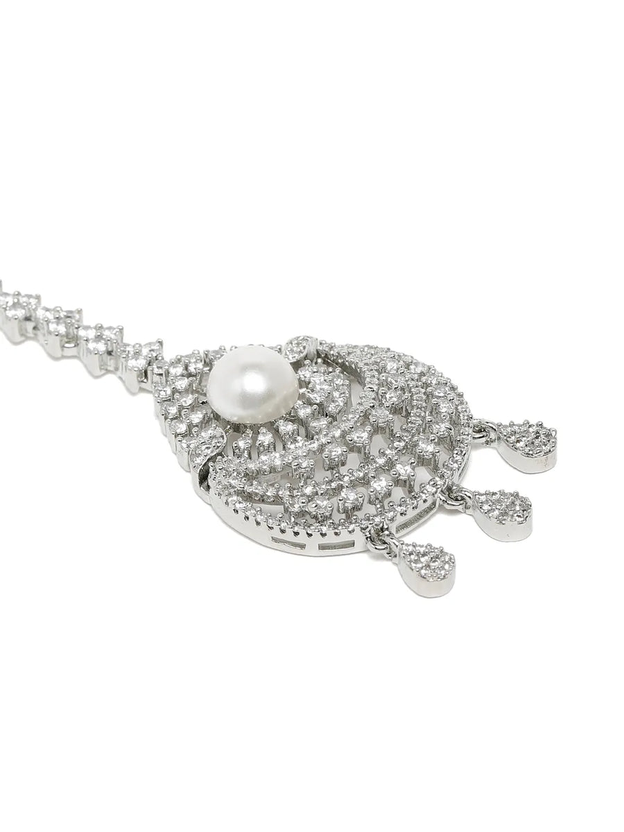 Vintage CZ Pearl Accent Maangtikka