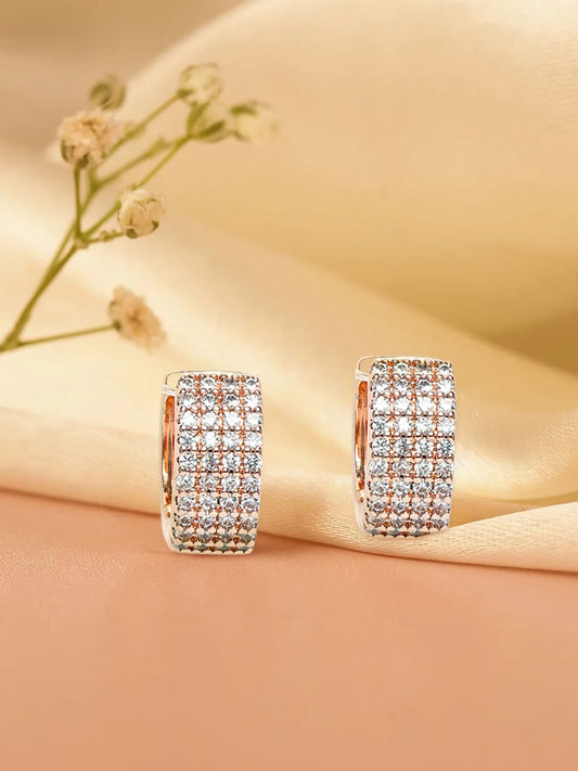 Sparkling Micro Pave Hoop Earrings