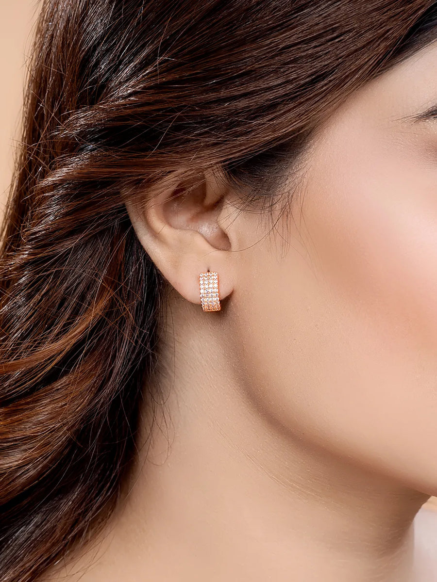 Sparkling Micro Pave Hoop Earrings