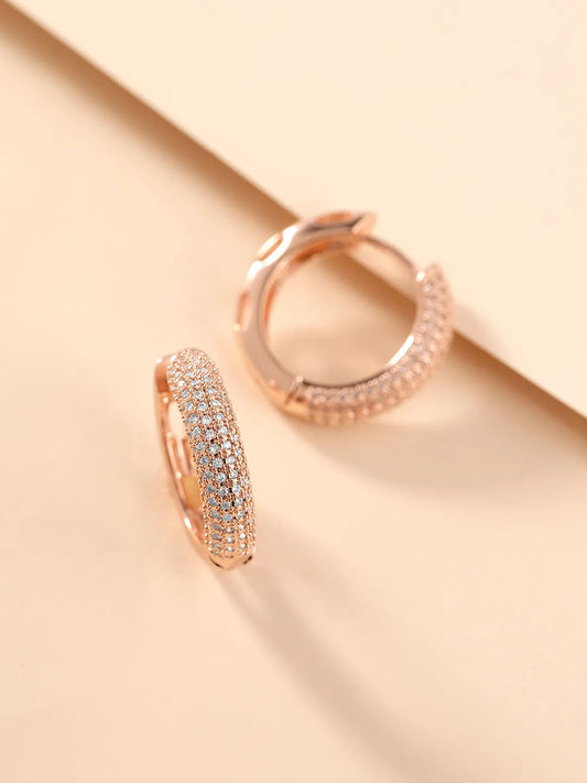 CZ Hoop Earrings with Brilliant Sparkle