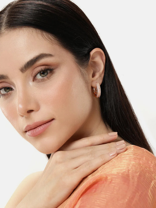 CZ Hoop Earrings with Brilliant Sparkle