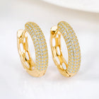 CZ Studded Circular Hoop Earrings