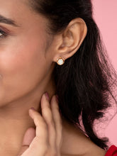 Gleaming Round CZ Stud Hoop Earrings